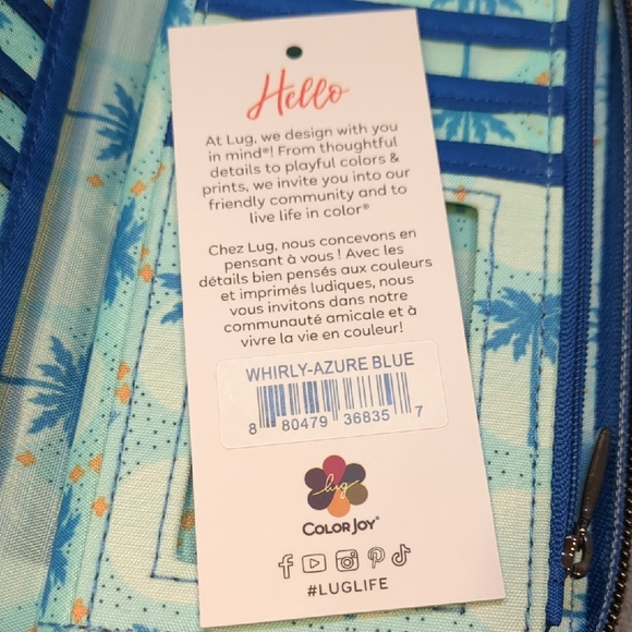 Lug Whirly RFID Wristlet Wallet - Azure Blue - NEW - Picture 9 of 15